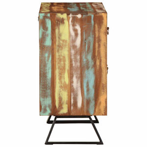 vidaXL Commode à tiroirs Bois de récupération massif Multicolore 70x35x70 cm
