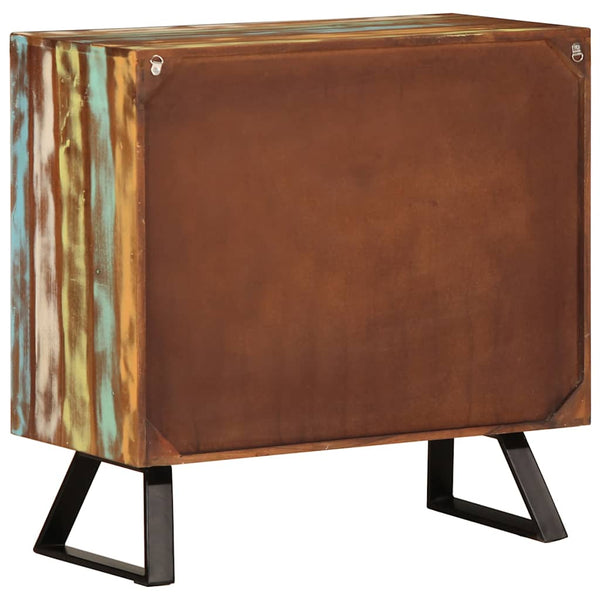 vidaXL Commode à tiroirs Bois de récupération massif Multicolore 70x35x70 cm