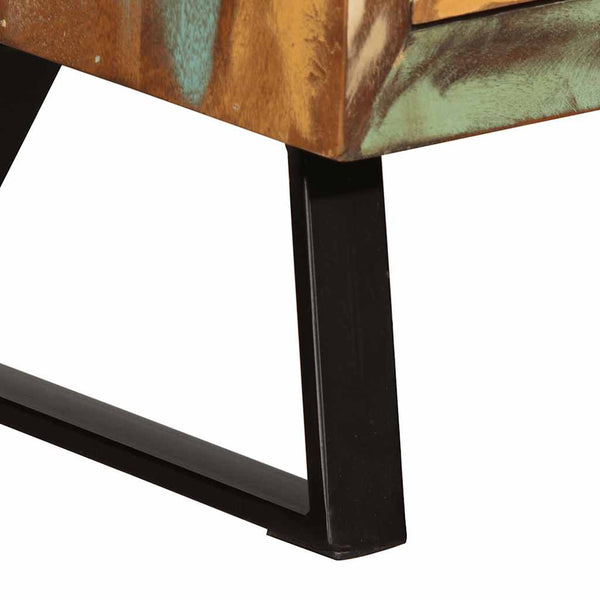 vidaXL Commode à tiroirs Bois de récupération massif Multicolore 70x35x70 cm