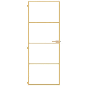 Innentür Schlank Golden 76x201,5 cm Hartglas und Aluminium