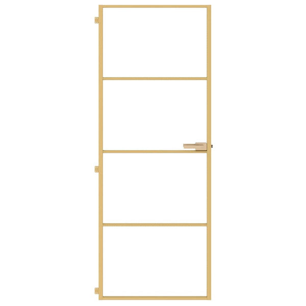 Innentür Schlank Golden 76x201,5 cm Hartglas und Aluminium
