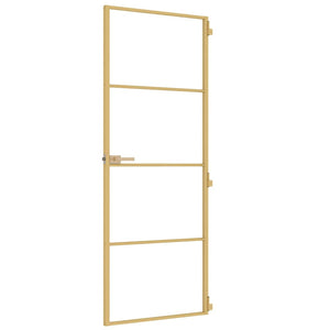 Innentür Schlank Golden 76x201,5 cm Hartglas und Aluminium