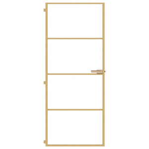 Innentür Schlank Golden 83x201,5 cm Hartglas und Aluminium