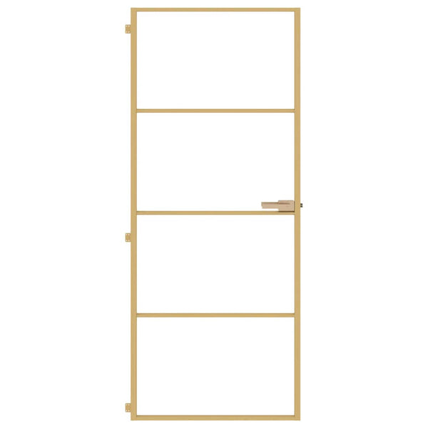 Innentür Schlank Golden 83x201,5 cm Hartglas und Aluminium