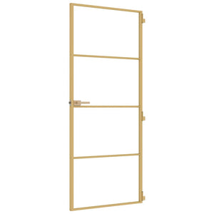 Innentür Schlank Golden 83x201,5 cm Hartglas und Aluminium