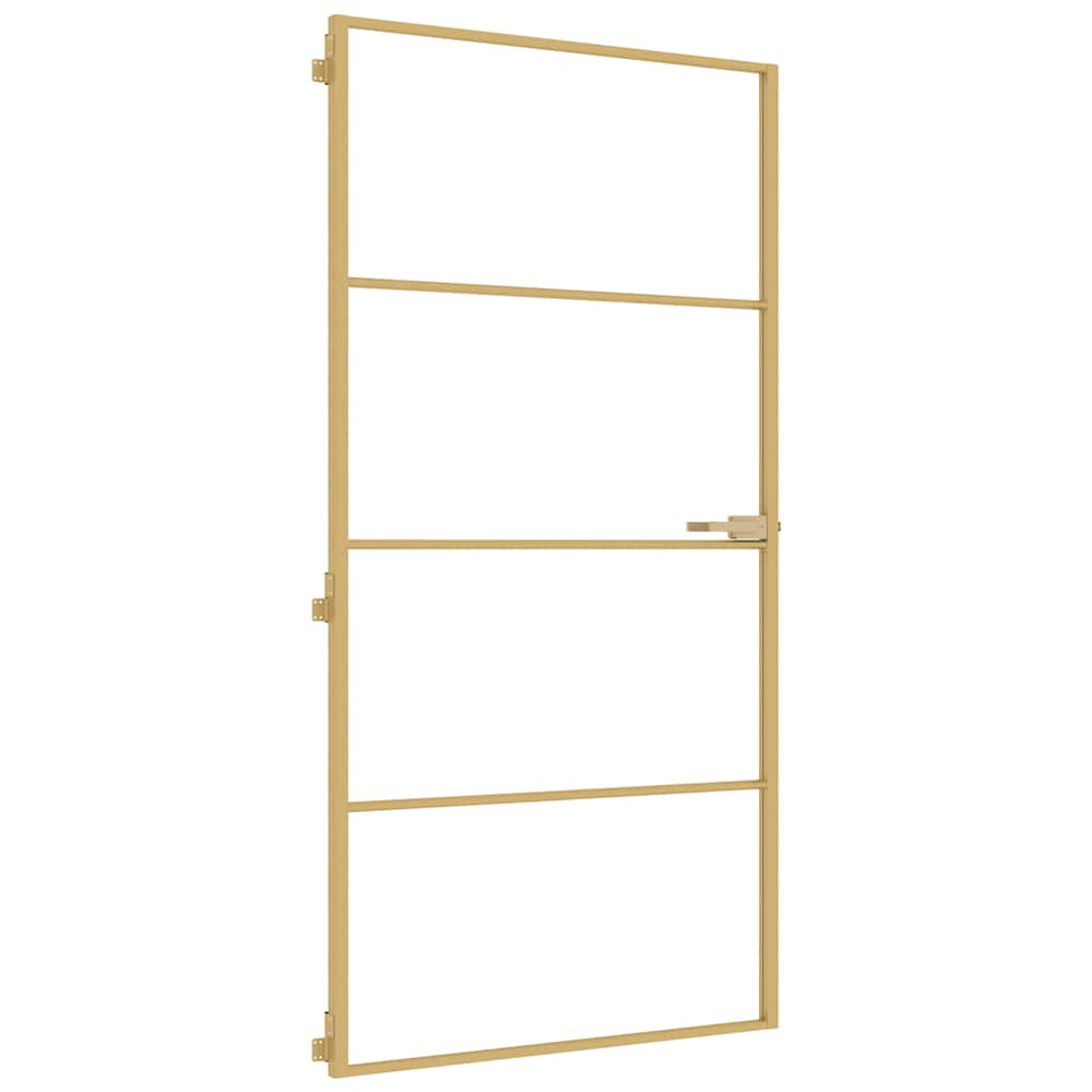 Innentür Schlank Golden 102,5x201,5 cm Hartglas und Aluminium