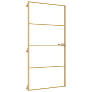 Innentür Schlank Golden 102,5x201,5 cm Hartglas und Aluminium