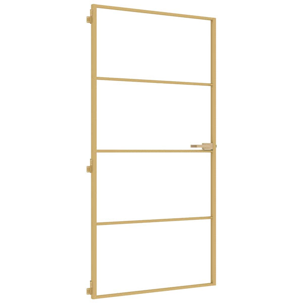Innentür Schlank Golden 102,5x201,5 cm Hartglas und Aluminium
