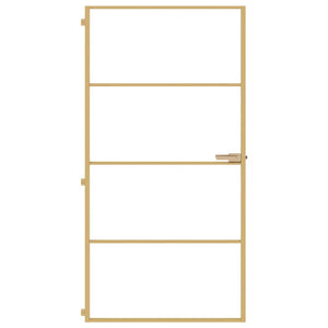 Innentür Schlank Golden 102,5x201,5 cm Hartglas und Aluminium
