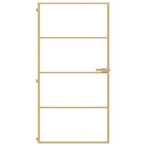 Innentür Schlank Golden 102,5x201,5 cm Hartglas und Aluminium