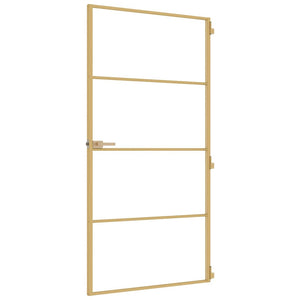 Innentür Schlank Golden 102,5x201,5 cm Hartglas und Aluminium