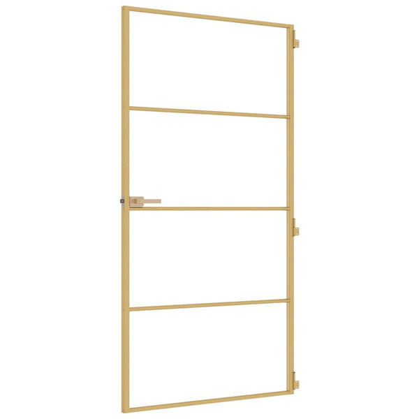 Innentür Schlank Golden 102,5x201,5 cm Hartglas und Aluminium