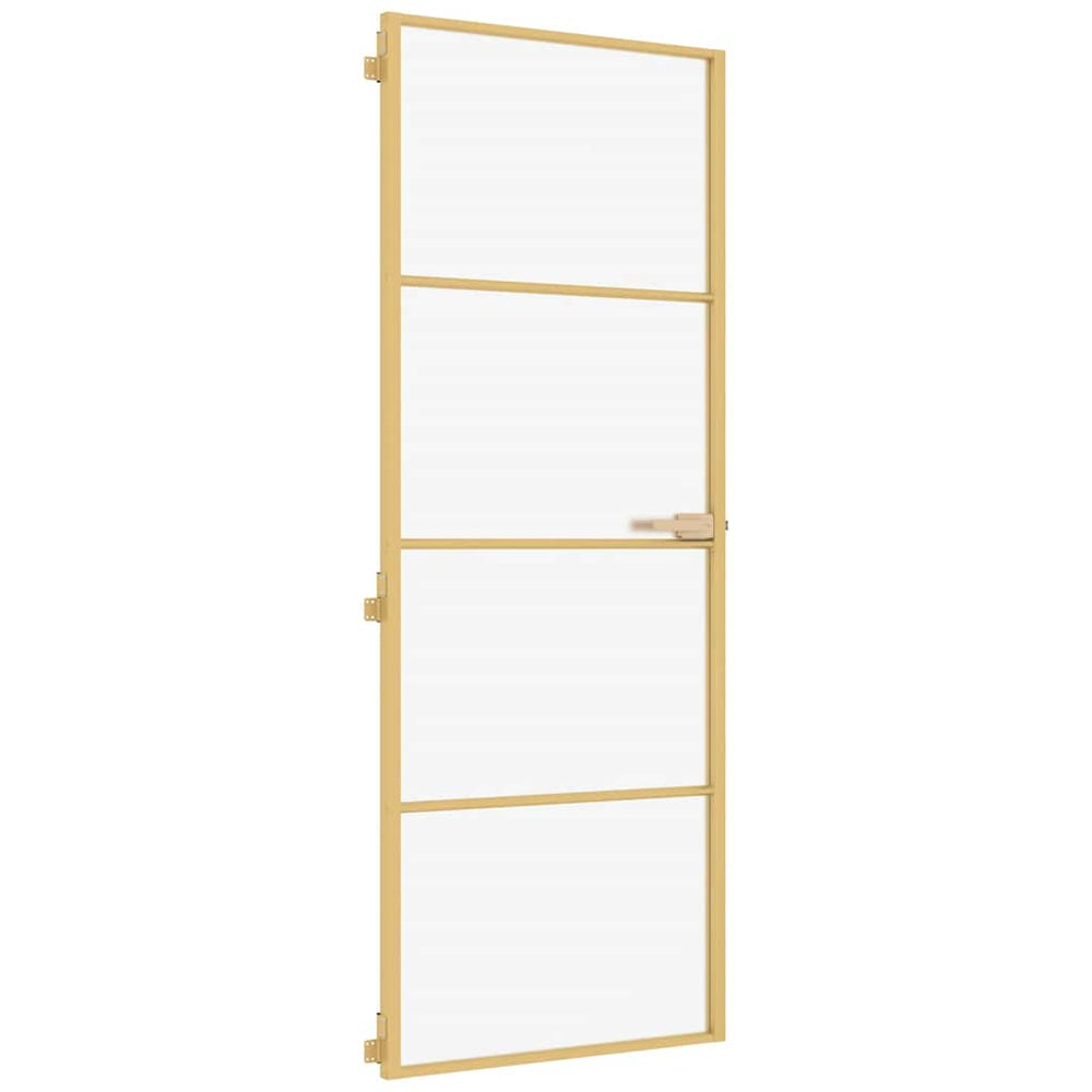 Innentür Schlank Golden 76x201,5 cm Hartglas und Aluminium