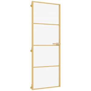 Innentür Schlank Golden 76x201,5 cm Hartglas und Aluminium
