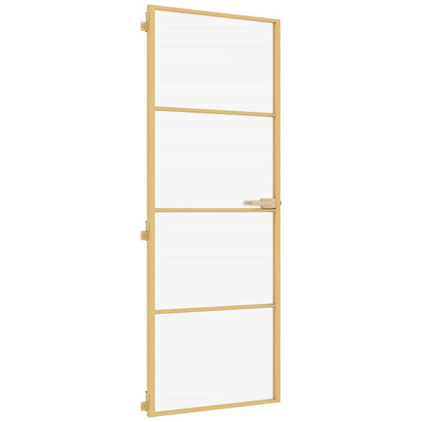 Innentür Schlank Golden 76x201,5 cm Hartglas und Aluminium