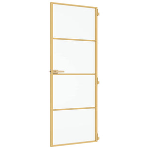 Innentür Schlank Golden 76x201,5 cm Hartglas und Aluminium