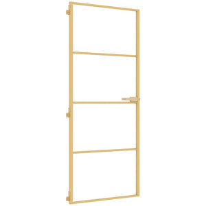 Innentür Schlank Golden 83x201,5 cm Hartglas und Aluminium