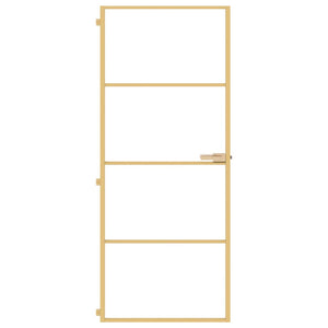 Innentür Schlank Golden 83x201,5 cm Hartglas und Aluminium