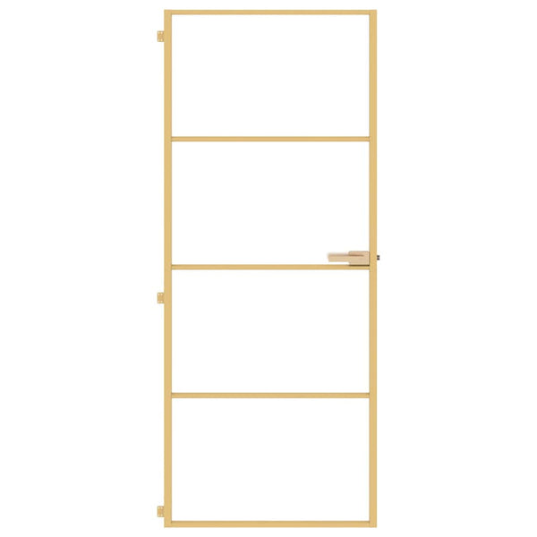 Innentür Schlank Golden 83x201,5 cm Hartglas und Aluminium
