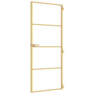 Innentür Schlank Golden 83x201,5 cm Hartglas und Aluminium