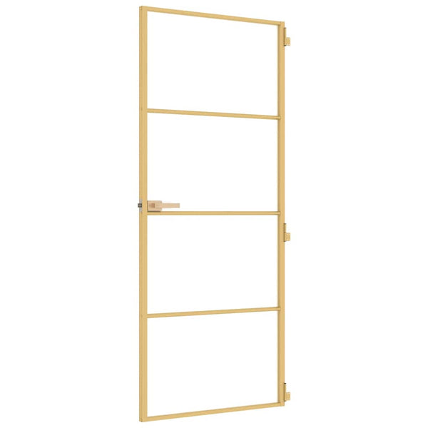 Innentür Schlank Golden 83x201,5 cm Hartglas und Aluminium