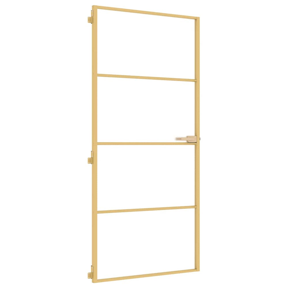 Innentür Schlank Golden 93x201,5 cm Hartglas und Aluminium