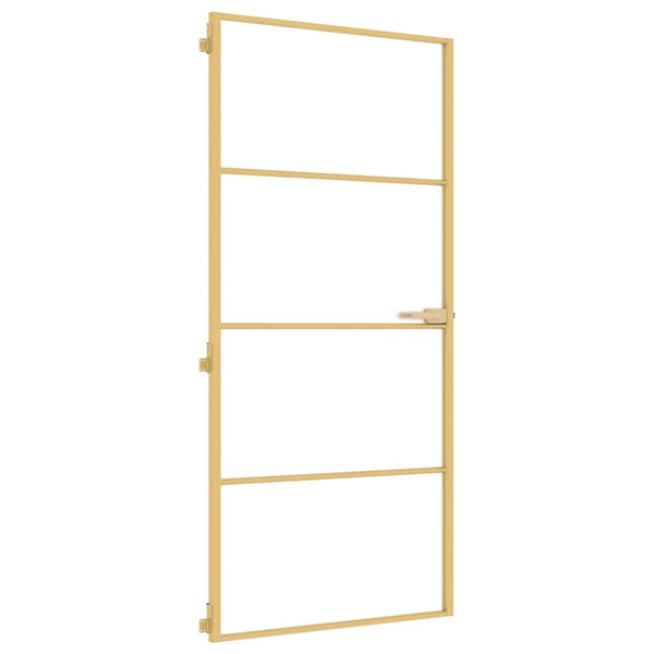 Innentür Schlank Golden 93x201,5 cm Hartglas und Aluminium
