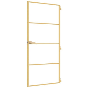 Innentür Schlank Golden 93x201,5 cm Hartglas und Aluminium