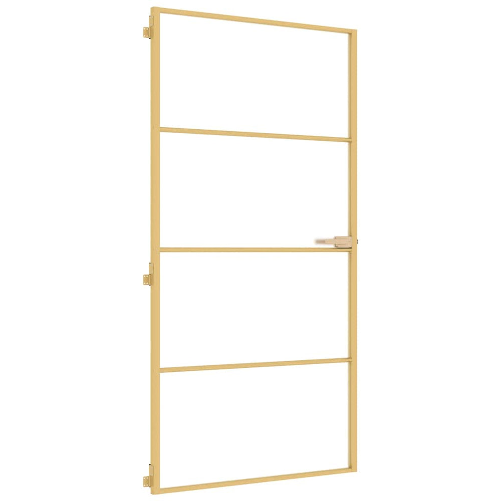 Innentür Schlank Golden 102,5x201,5 cm Hartglas und Aluminium