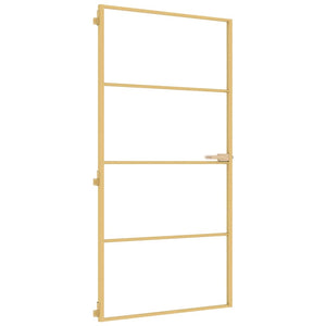 Innentür Schlank Golden 102,5x201,5 cm Hartglas und Aluminium