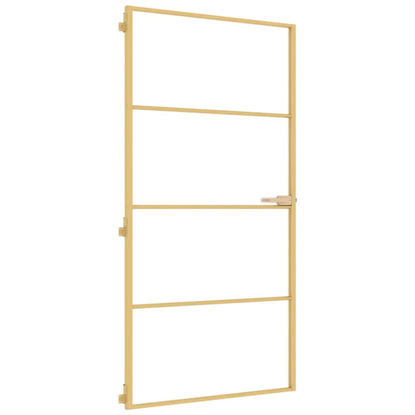 Innentür Schlank Golden 102,5x201,5 cm Hartglas und Aluminium