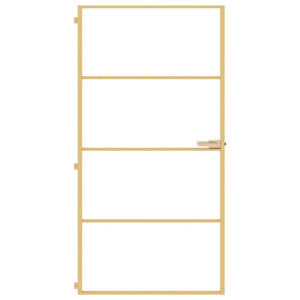 Innentür Schlank Golden 102,5x201,5 cm Hartglas und Aluminium