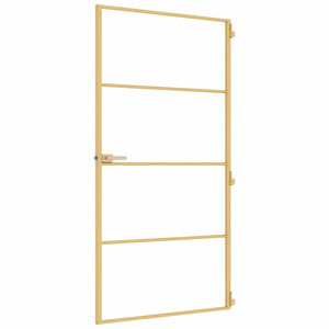 Innentür Schlank Golden 102,5x201,5 cm Hartglas und Aluminium