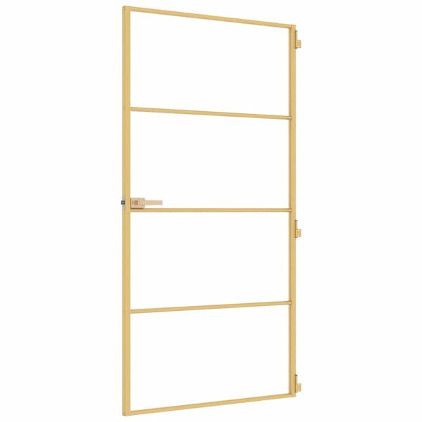 Innentür Schlank Golden 102,5x201,5 cm Hartglas und Aluminium