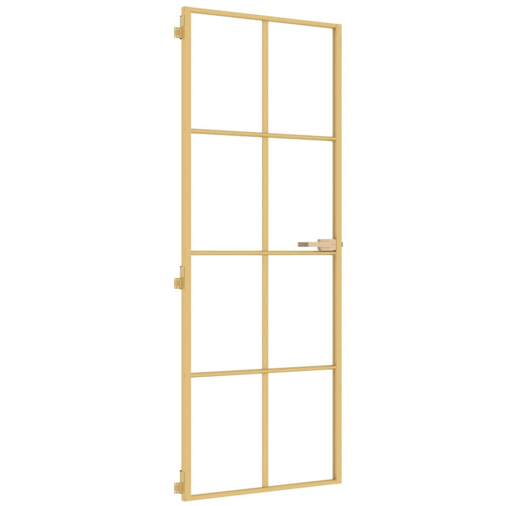 Innentür Schlank Golden 76x201,5 cm Hartglas und Aluminium