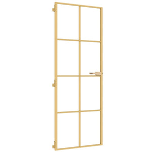 Innentür Schlank Golden 76x201,5 cm Hartglas und Aluminium