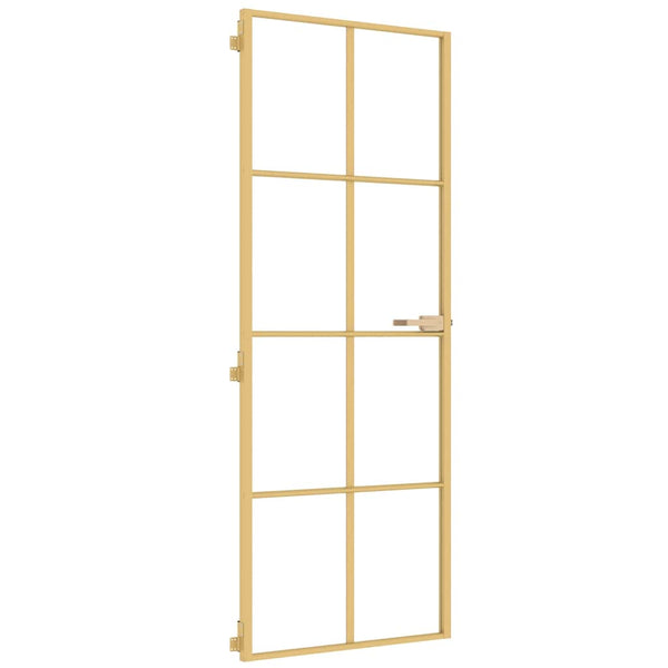 Innentür Schlank Golden 76x201,5 cm Hartglas und Aluminium