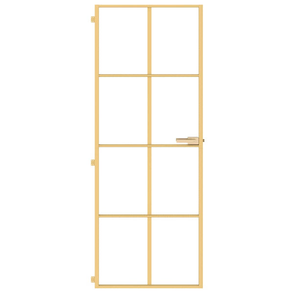 Innentür Schlank Golden 76x201,5 cm Hartglas und Aluminium