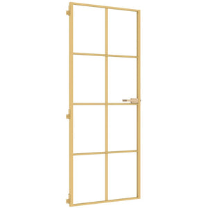 Innentür Schlank Golden 83x201,5 cm Hartglas und Aluminium