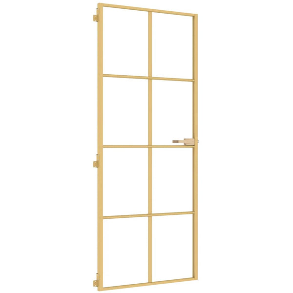 Innentür Schlank Golden 83x201,5 cm Hartglas und Aluminium