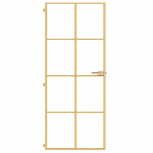 Innentür Schlank Golden 83x201,5 cm Hartglas und Aluminium