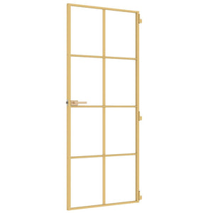 Innentür Schlank Golden 83x201,5 cm Hartglas und Aluminium