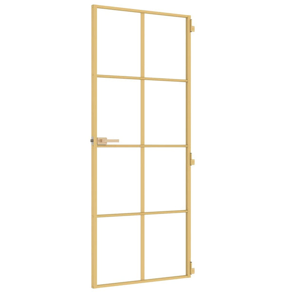 Innentür Schlank Golden 83x201,5 cm Hartglas und Aluminium