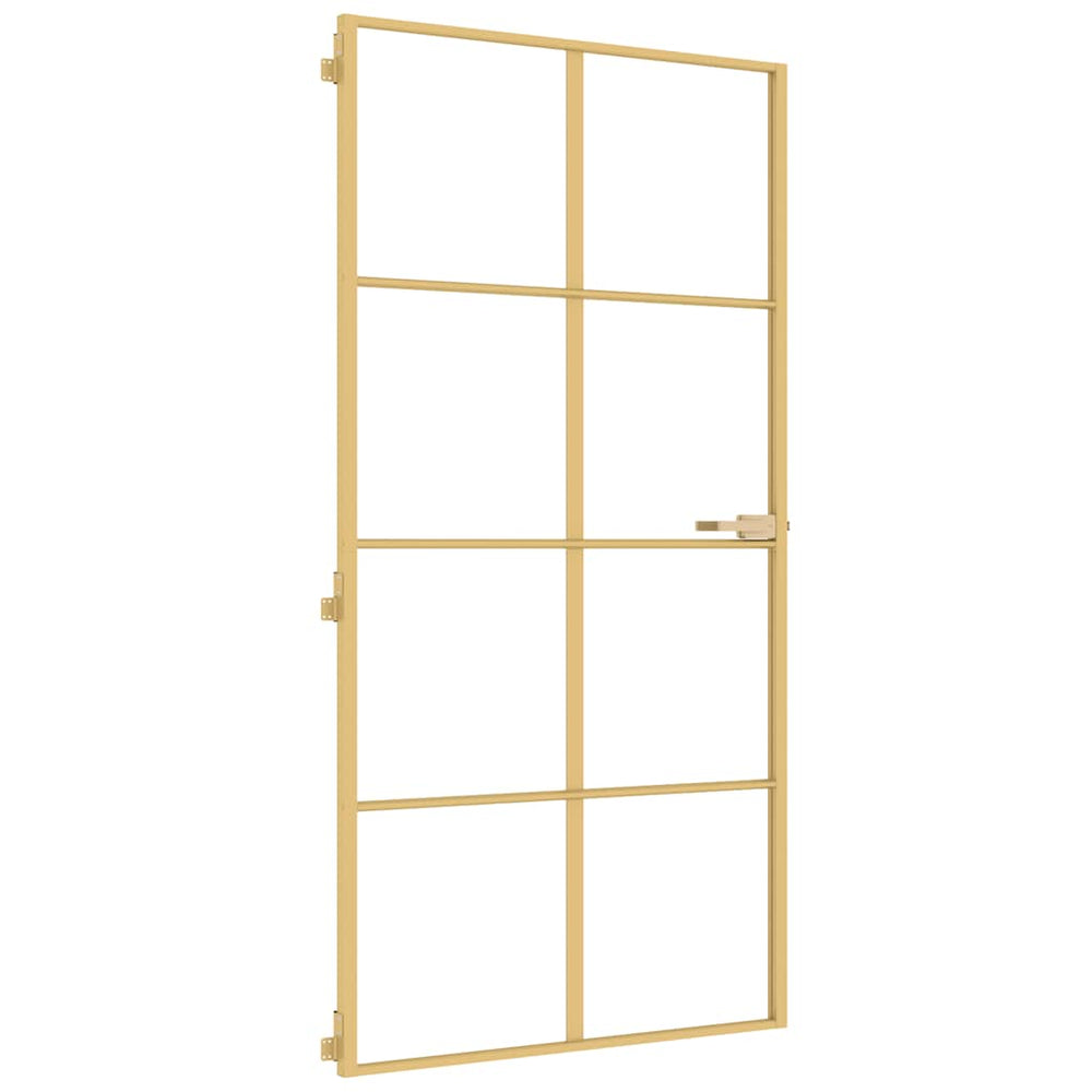Innentür Schlank Golden 102,5x201,5 cm Hartglas und Aluminium