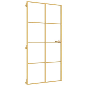 Innentür Schlank Golden 102,5x201,5 cm Hartglas und Aluminium