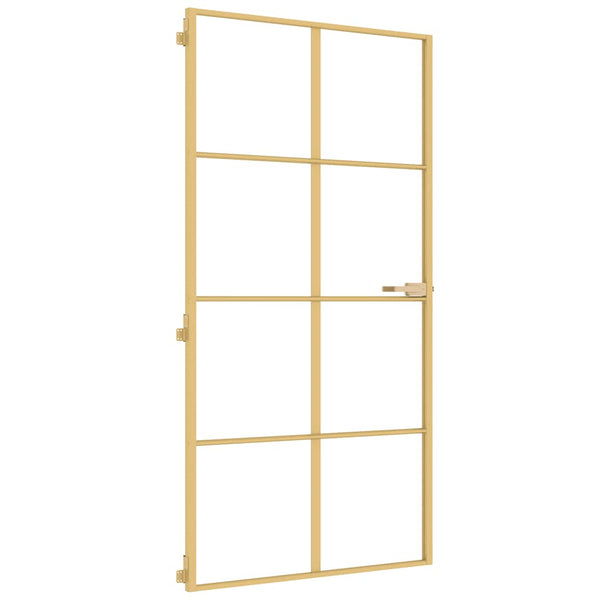 Innentür Schlank Golden 102,5x201,5 cm Hartglas und Aluminium