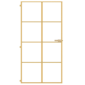 Innentür Schlank Golden 102,5x201,5 cm Hartglas und Aluminium