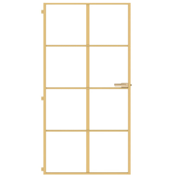 Innentür Schlank Golden 102,5x201,5 cm Hartglas und Aluminium
