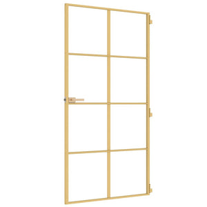 Innentür Schlank Golden 102,5x201,5 cm Hartglas und Aluminium