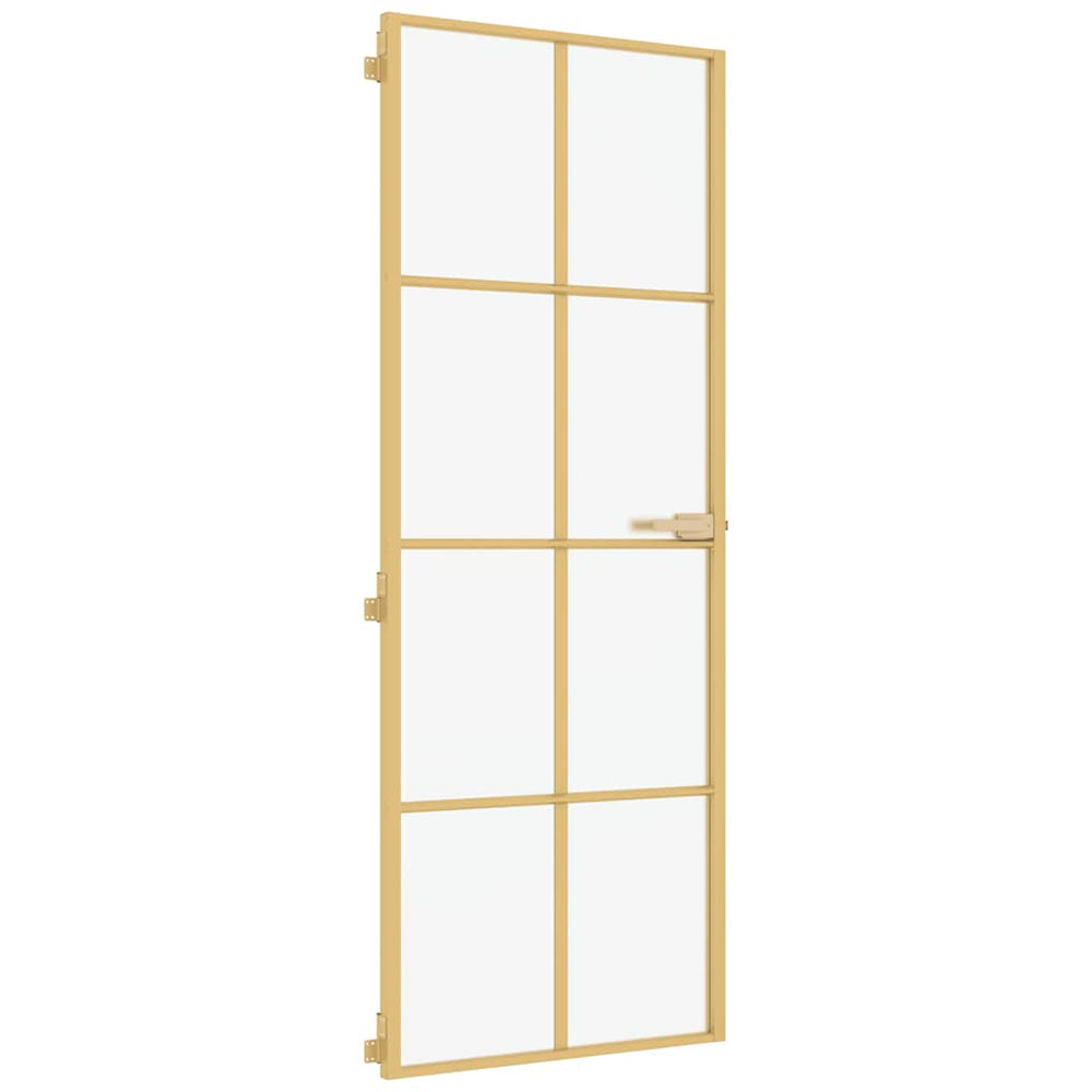 Innentür Schlank Golden 76x201,5 cm Hartglas und Aluminium